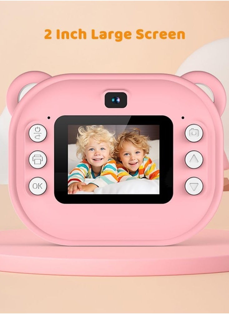 Kids Instant Print Camera | 48MP Photo & 1080P Video Camera for Kids | Includes 32GB Card & Thermal Printing Paper | Mini Digital Camera with Dual Lens, HD Screen & Built-in Battery | Perfect Gift for 3-12 Year Old Boys & Girls