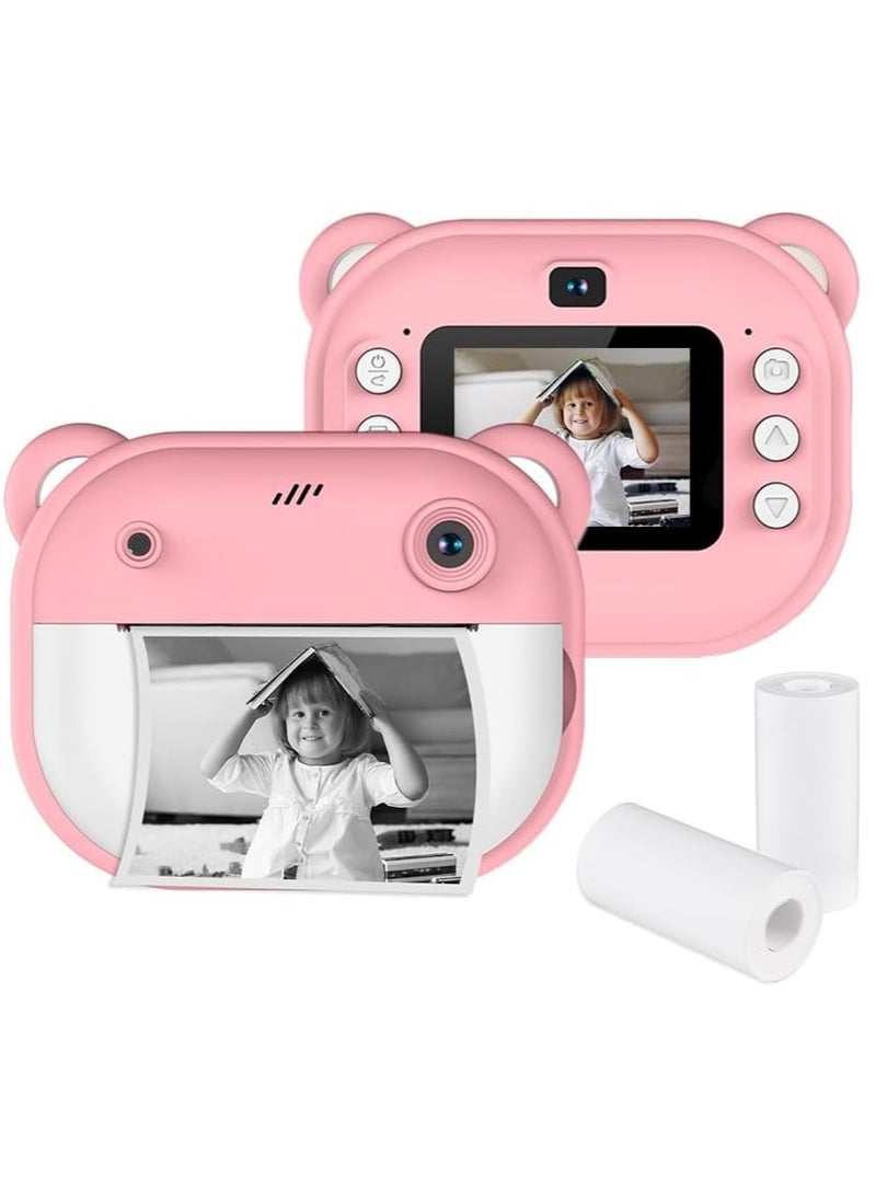 Kids Instant Print Camera | 48MP Photo & 1080P Video Camera for Kids | Includes 32GB Card & Thermal Printing Paper | Mini Digital Camera with Dual Lens, HD Screen & Built-in Battery | Perfect Gift for 3-12 Year Old Boys & Girls