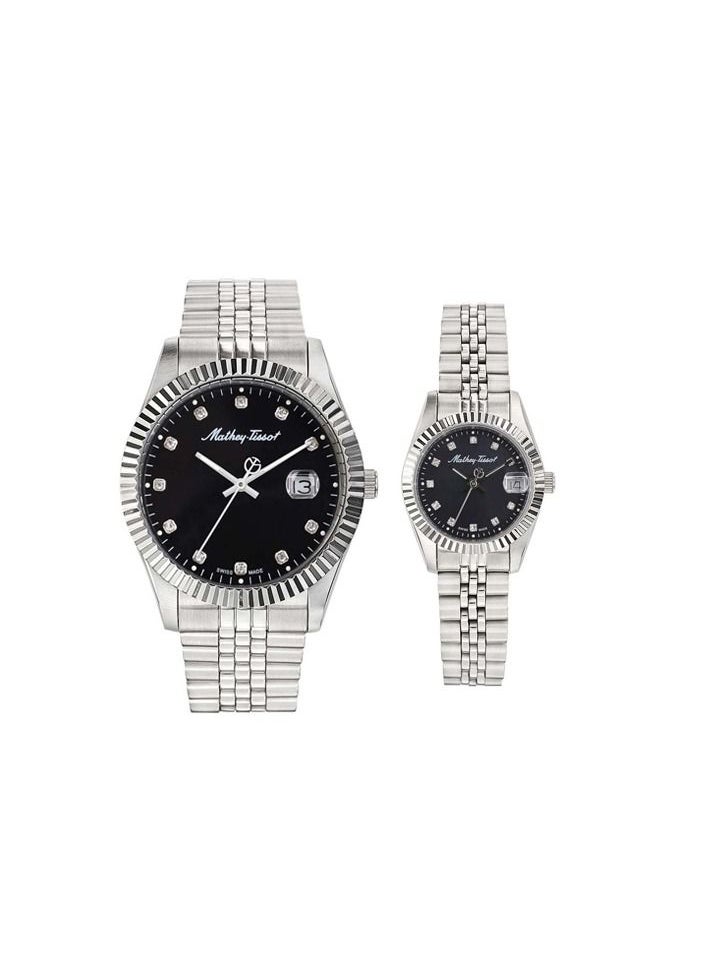 Mathey-Tissot Rolly III Crystal Black Dial Couples Watch H710AN & D710AN