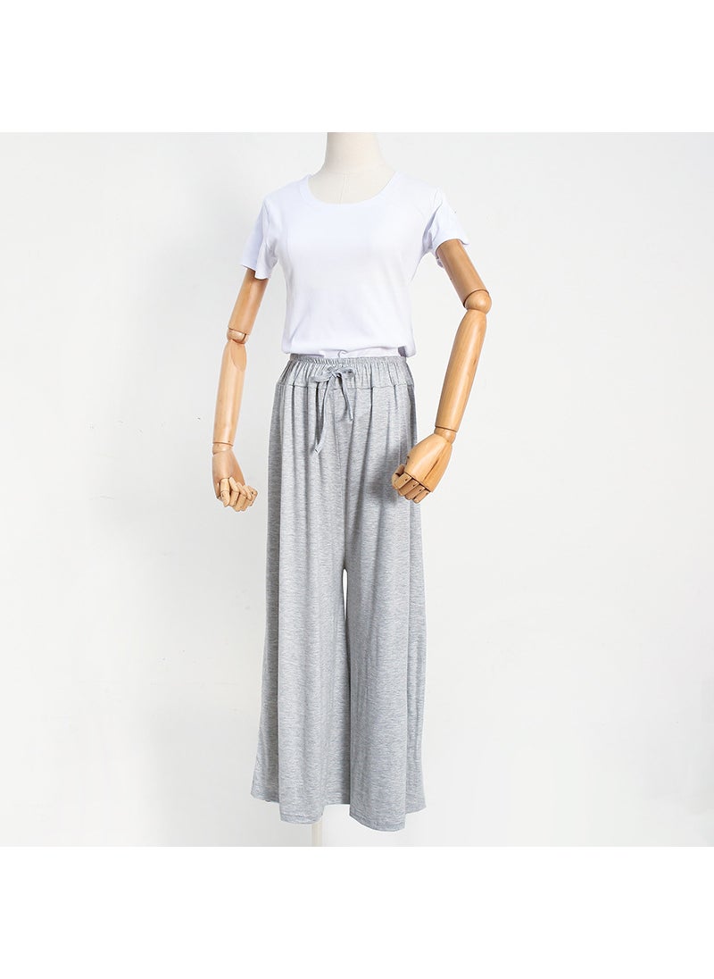 1 x 5 pcs Japanese Plus-Size Casual Loose High-Waist Pants Light gray