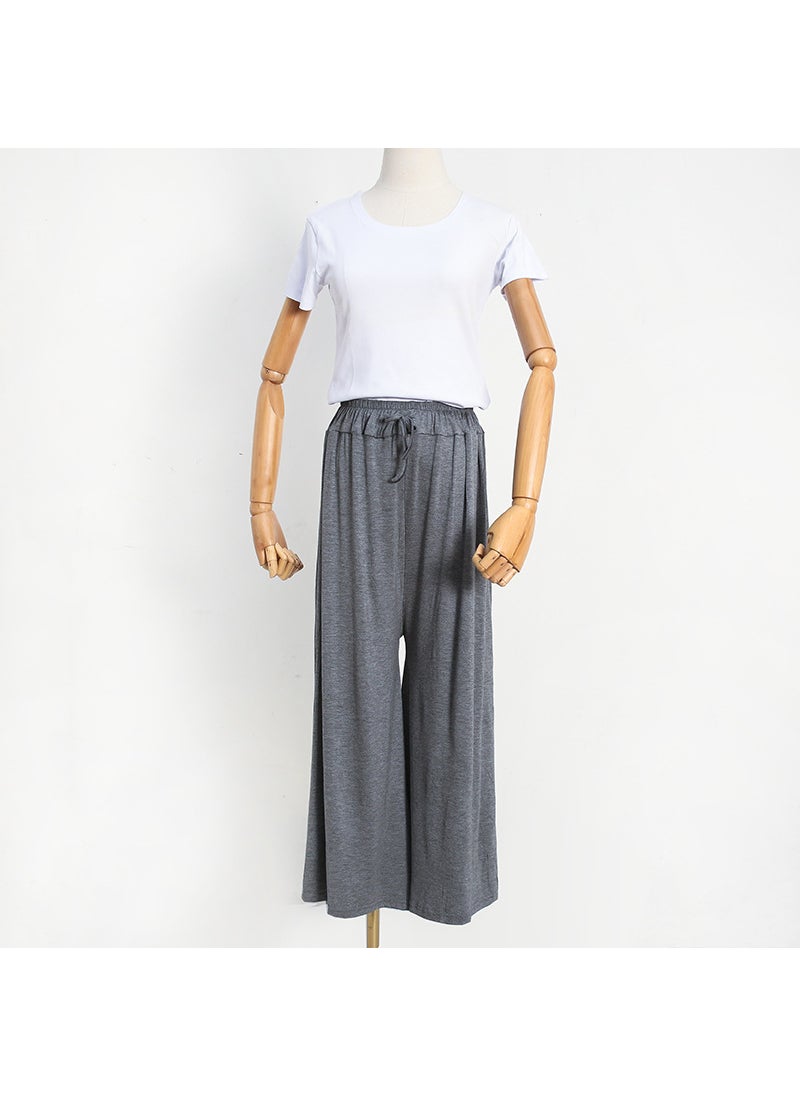 1 x 5 pcs Japanese Plus-Size Casual Loose High-Waist Pants Dark gray