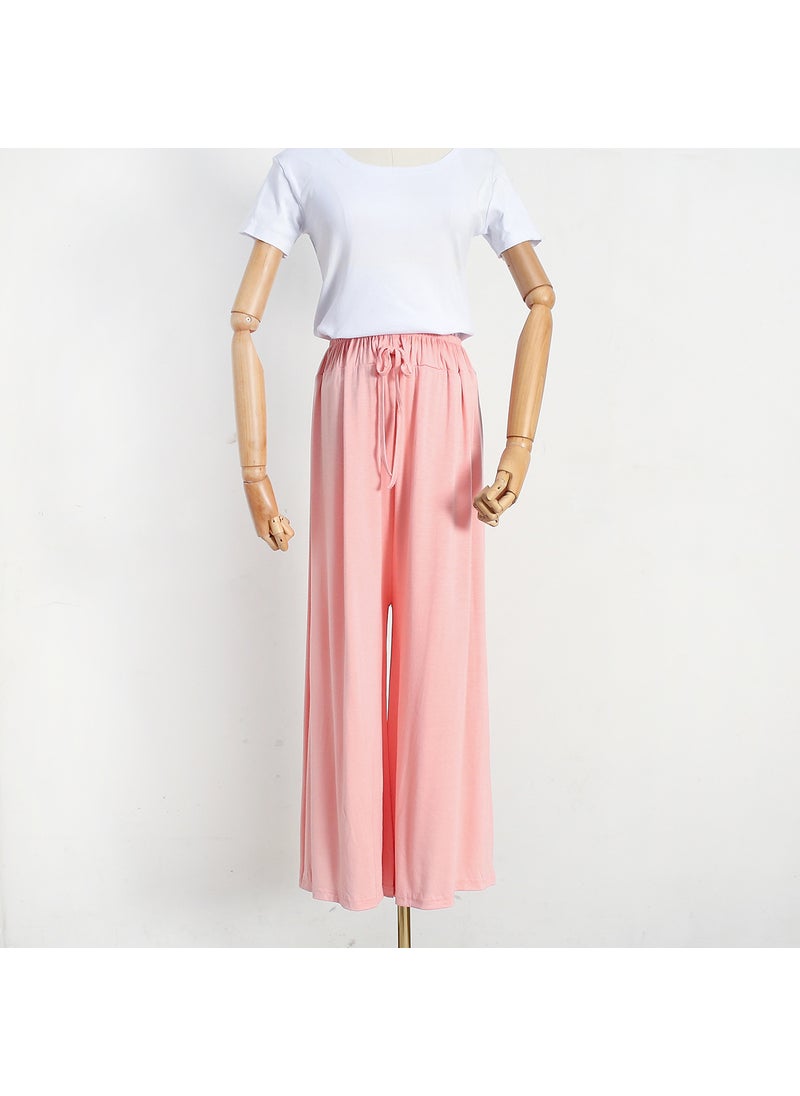 1 x 5 pcs Japanese Plus-Size Casual Loose High-Waist Pants Flesh pink