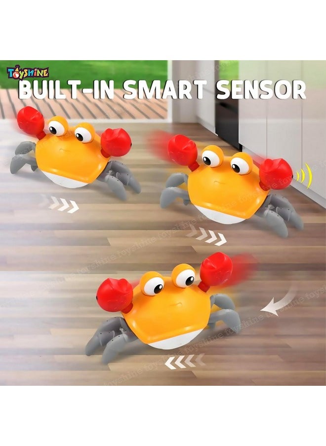 Cute Walking Moving Dancing Crab Learning Crawl Sensory Interactive Usb Rechargeable Toy Gift For 3+Babies Infant Toddler Kid Boys Girls