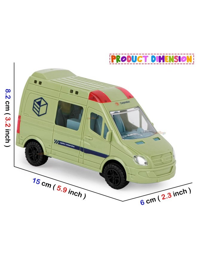 Bump And Go Toy For Kids Logistic Van With Flashing Lights And Realistic Sounds With Sirens & Universal Wheel(Design As Per Stock) Pack Of 1