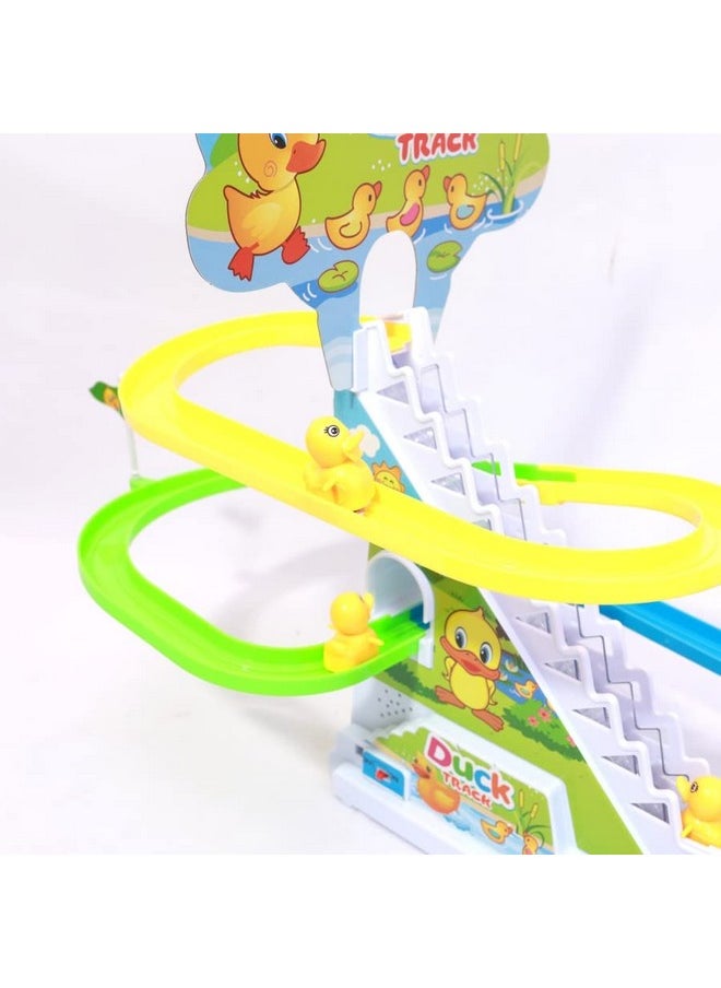 Duck Slide Toy Set, Funny Automatic Stair-Climbing (Multicolor)