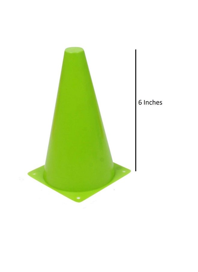 6 Inches Plastic Multicolored Stacking Cones | Perfect For Sports Training | Set Of 6, Assorted Color (Sstp)