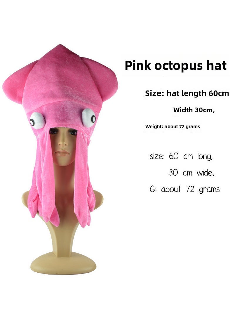 Funny Octopus Hat for Couples and Kids Pink Octopus Hat