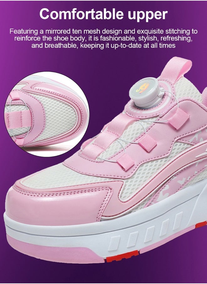 Kids Roller Skate Shoes Fashion With Four Wheels Sport Sneaker Outdoor for Kids For Boys Girls