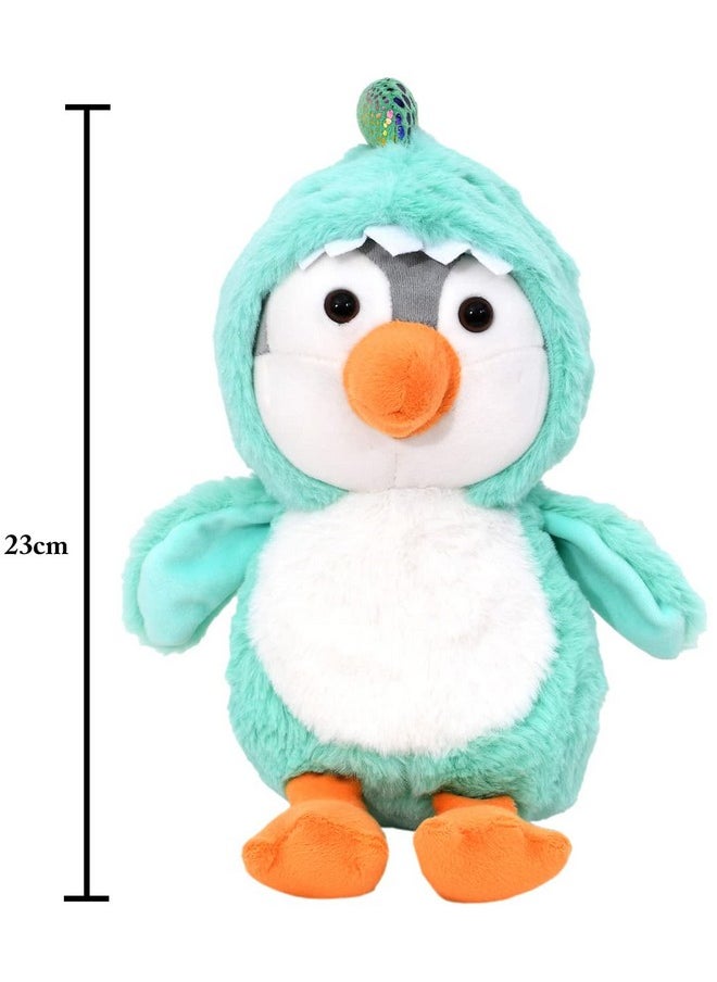 Super Soft Turquoise Hoodie Penguin Soft Toy |Gift For Boys/Kids/Girls | Soft Stuffed Plush Animal | - 23Cm