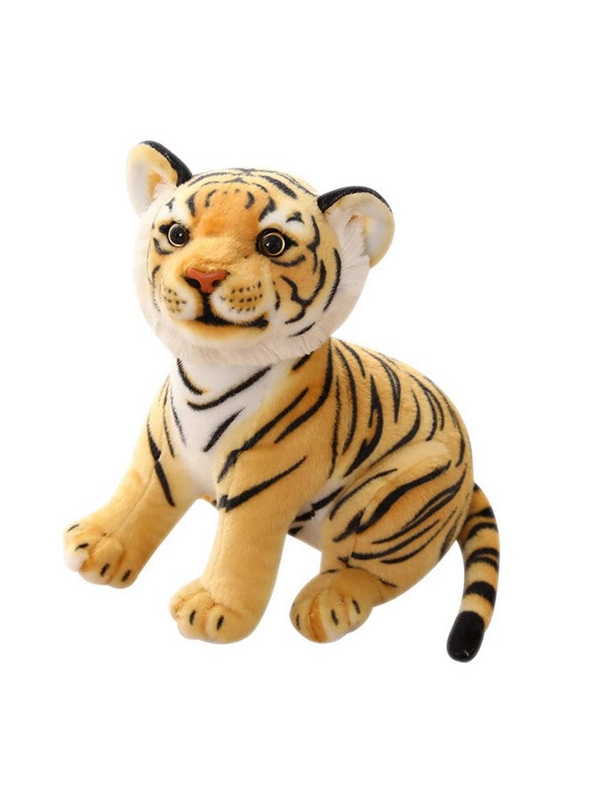 Siberian Jungle Tiger Soft Stuffed Animal Plush Toy For Kids Birthday Gifts Car (Color: Yellow & Black Size: 30 Cm)