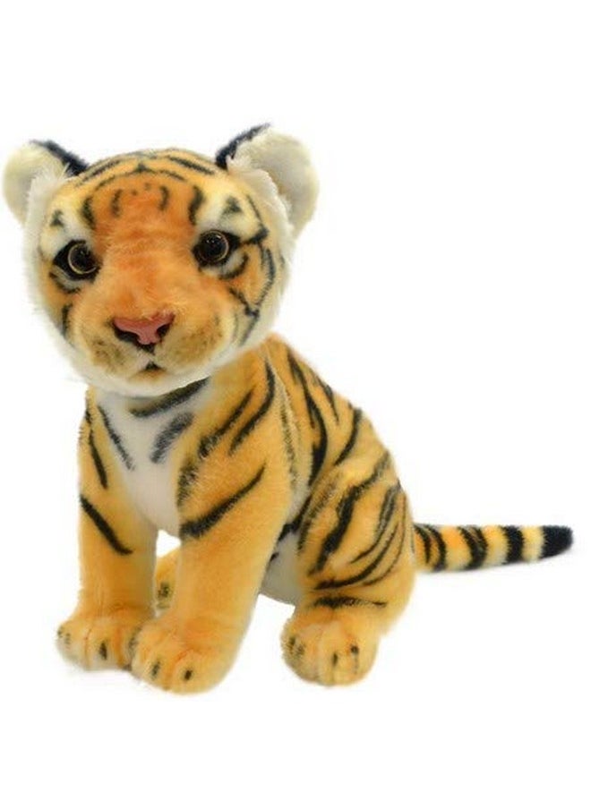 Siberian Jungle Tiger Soft Stuffed Animal Plush Toy For Kids Birthday Gifts Car (Color: Yellow & Black Size: 30 Cm)