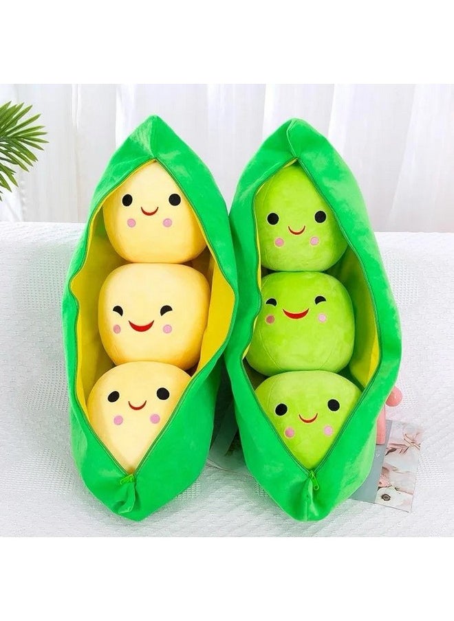 Super Soft Pea Cushion Stuffed Toy 40Cm Pea Shaped Stuffed Toy, 40Cm, Super Soft Plush Material, Green