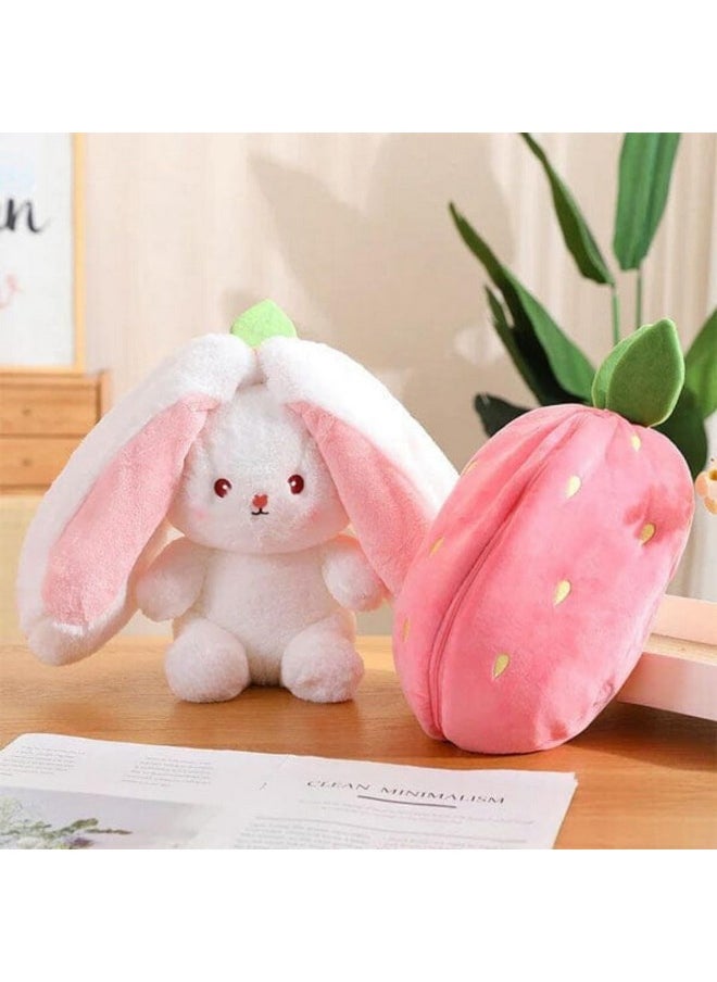 Reversible Rabbit Strawberry Stuffed Toy 30Cm