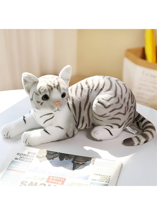 Cute Cat Soft Stuffed Plush Animal Toy For Kids Boys & Girls Birthday Gifts (Color: Grey; Size: 21 Cm)