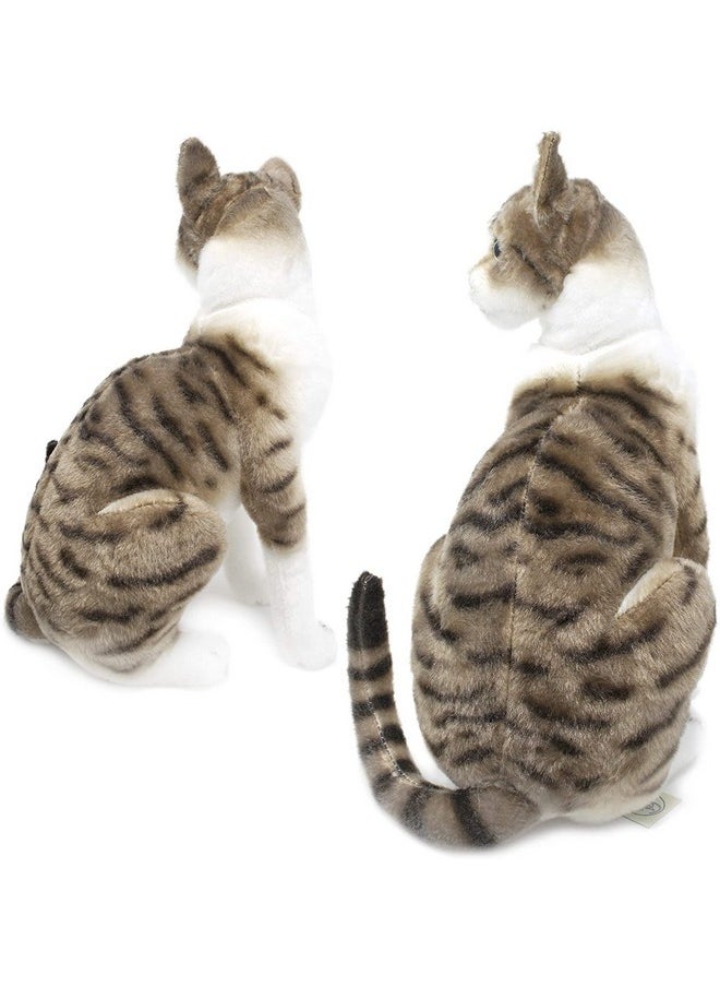 Cute Cat Soft Stuffed Plush Animal Toy For Kids Room (Size: 21 Cm Color: Grey And White)