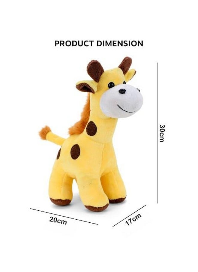 Plush Standing Giraffe Soft Toys For Kids 30 Cm (Yellow)