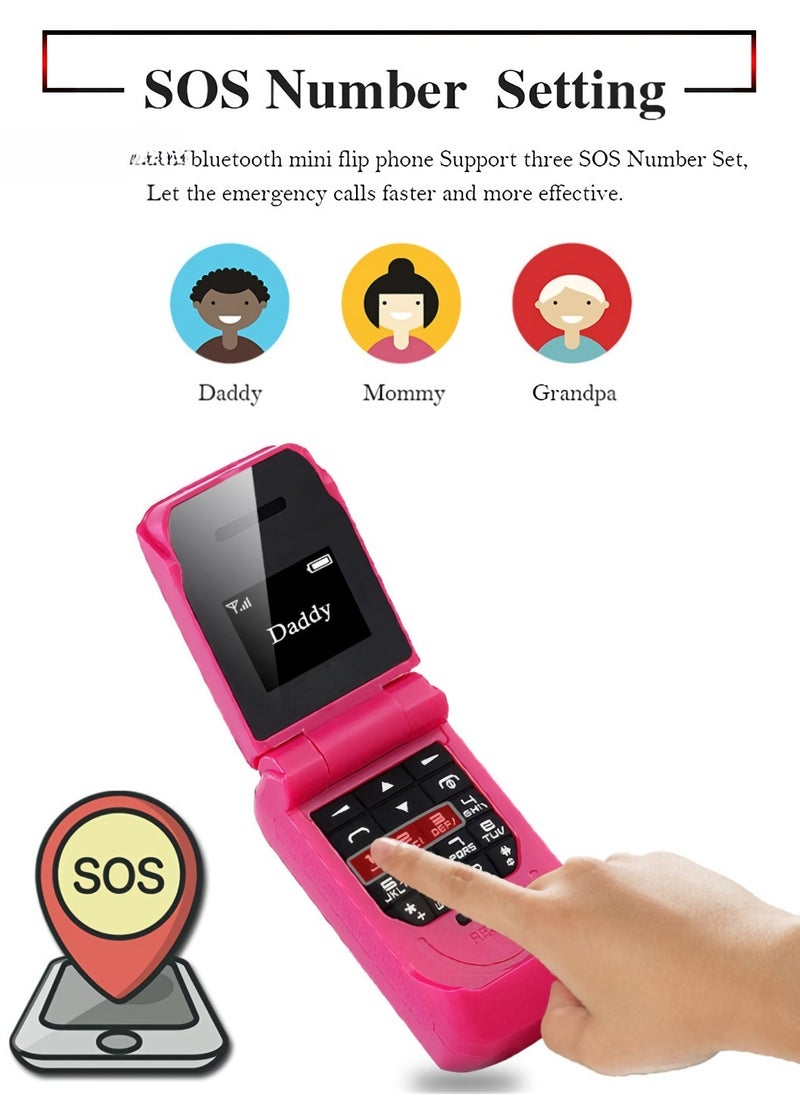 Mini Flip Cellphone, Lightweight Smallest Mobile Phone, Single Sim Card Feature Phone, Durable And Reliable Kids Cellphones With FM Radio SOS Bluetooth Dialer, (1pc, Black)