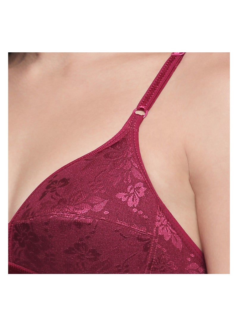 Body Care Non-Padded Non-Wired Full Coverage Bra in Maroon