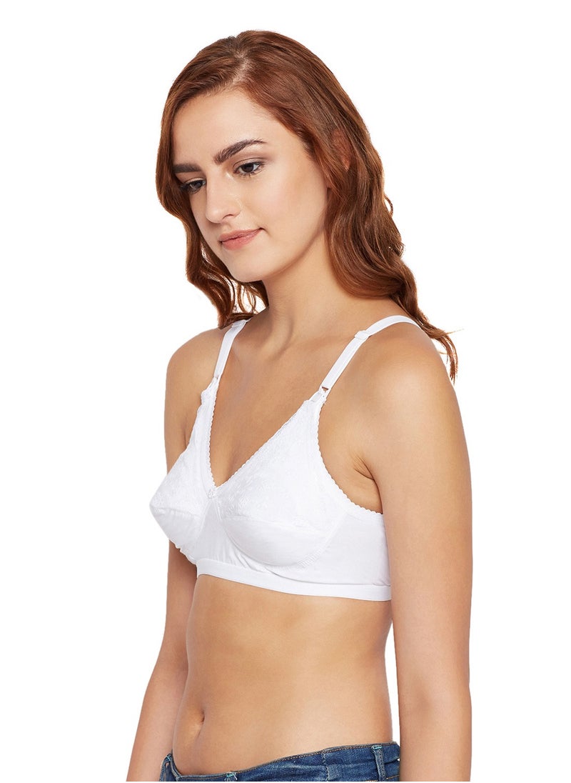 Women's White Colour Bra – Soft & Supportive Everyday Essentia