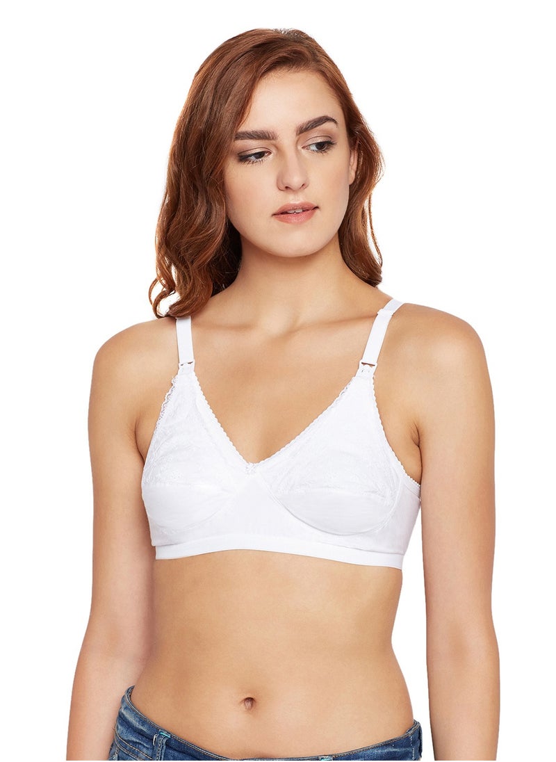 Women's White Colour Bra – Soft & Supportive Everyday Essentia