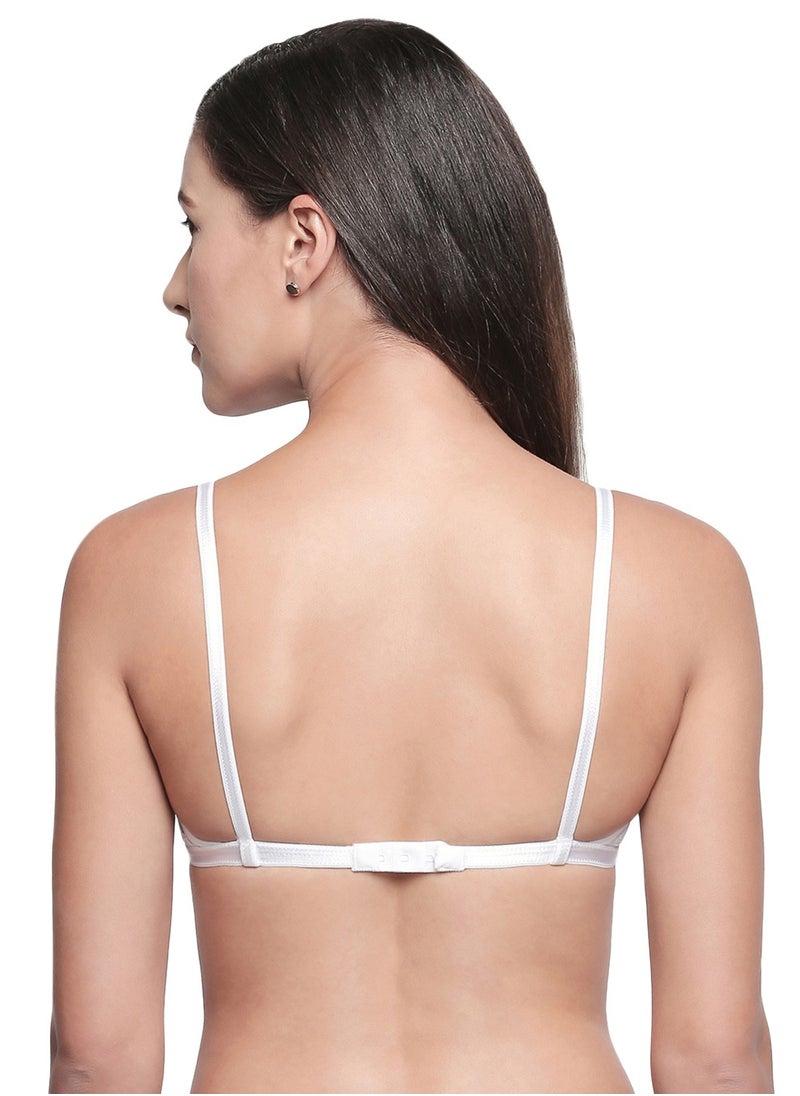 Women's White Colour Bra – Soft & Supportive Everyday Essentia