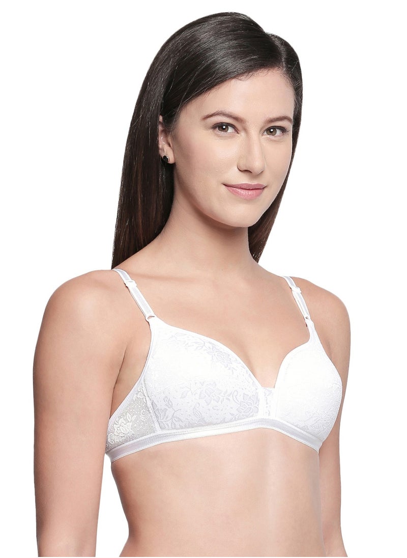 Women's White Colour Bra – Soft & Supportive Everyday Essentia