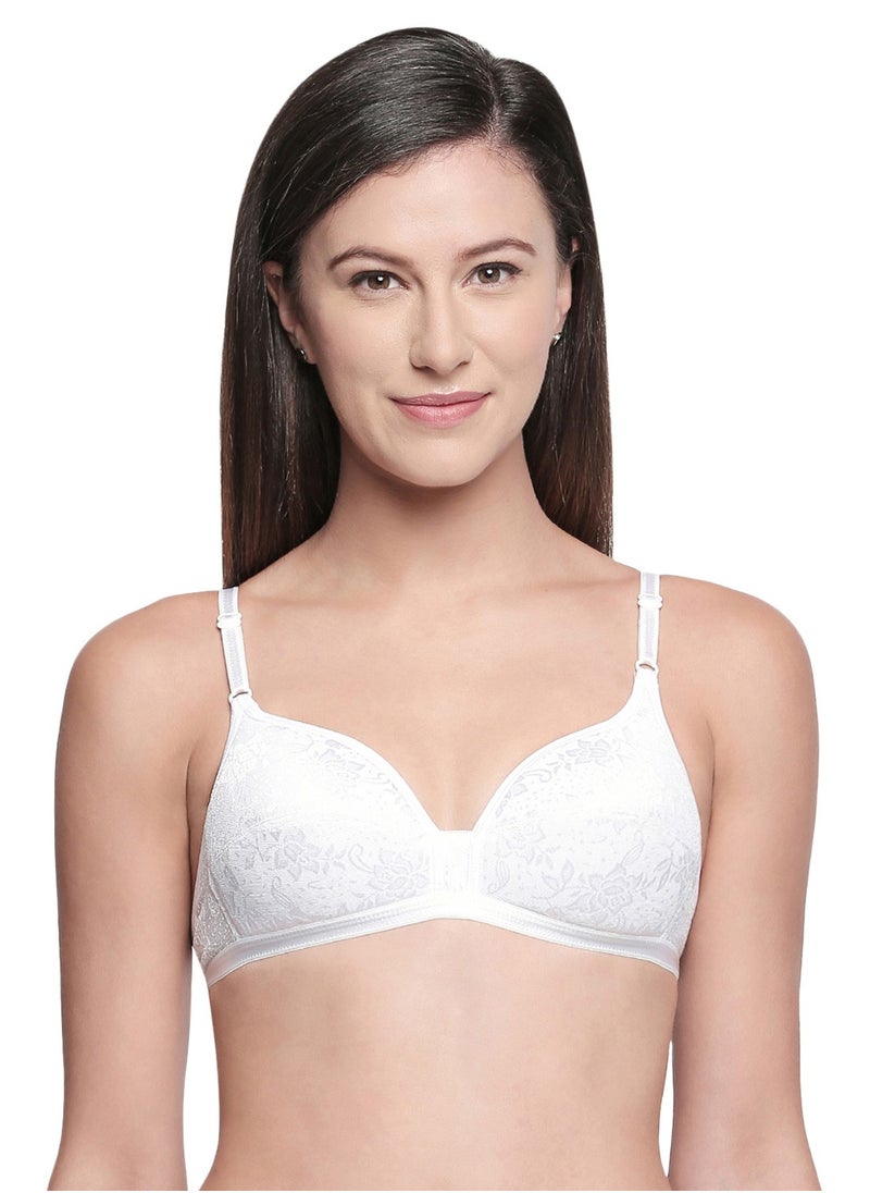 Women's White Colour Bra – Soft & Supportive Everyday Essentia