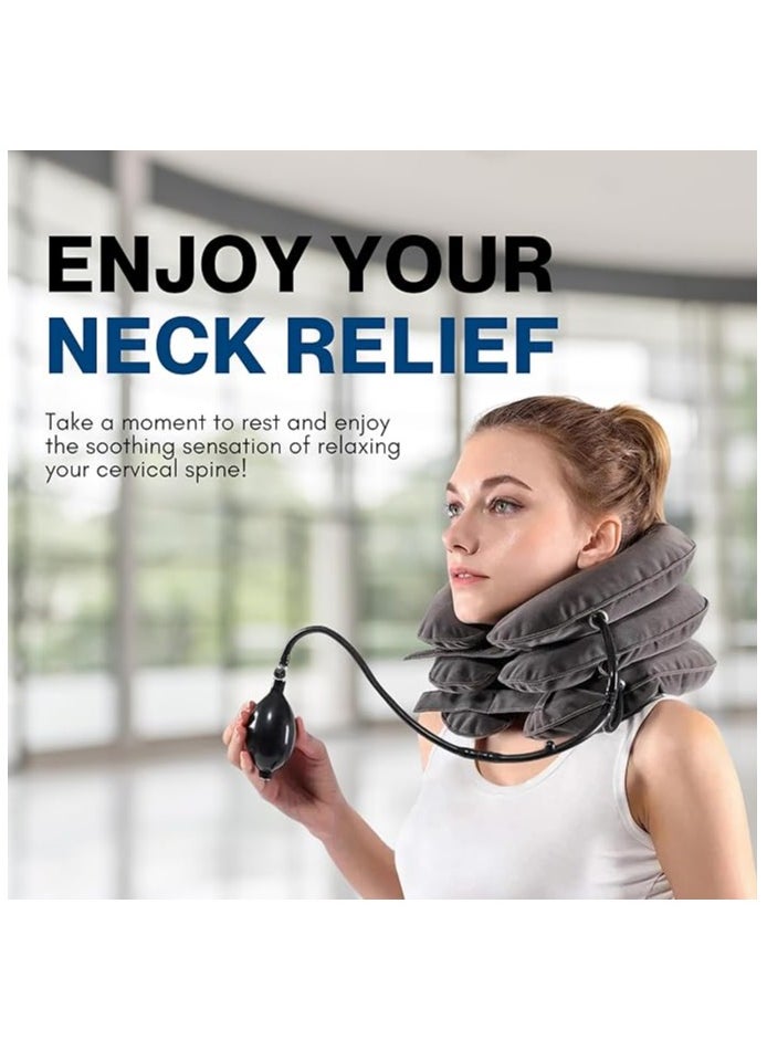 Neck Stretcher | Cervical Traction Device for Adjustable Neck Pain Relief | Posture Corrector and Portable Neck Support to Ease Muscle Tension and Headaches | Ideal for Daily Use and Recovery