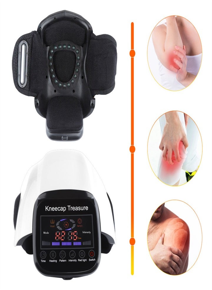 Wireless Knee Massager, Infrared Heating and Vibration Knee Pain Relief for Swollen and Stiff Joints, Stretched Ligaments and Muscle Injuries