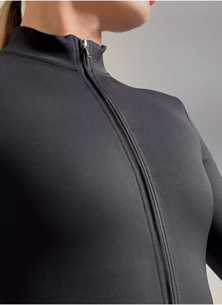 Zipper Longsleeve Sport Jumpsuits Women