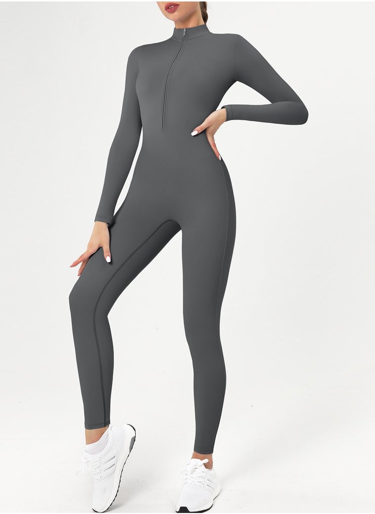 Zipper Longsleeve Sport Jumpsuits Women