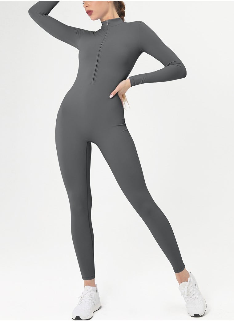 Zipper Longsleeve Sport Jumpsuits Women