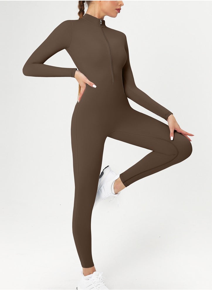 Zipper Longsleeve Sport Jumpsuits Women