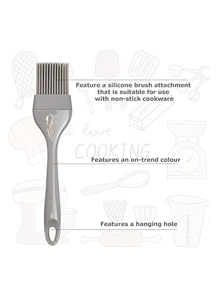 ilicone Pastry Brush | Grill Brush Basting Pastry Cooking Brush | Non-Stick Baking Tools Kitchen Utensils | Grey