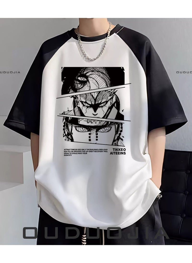 New Naruto Tulin Print Raglan T-shirt