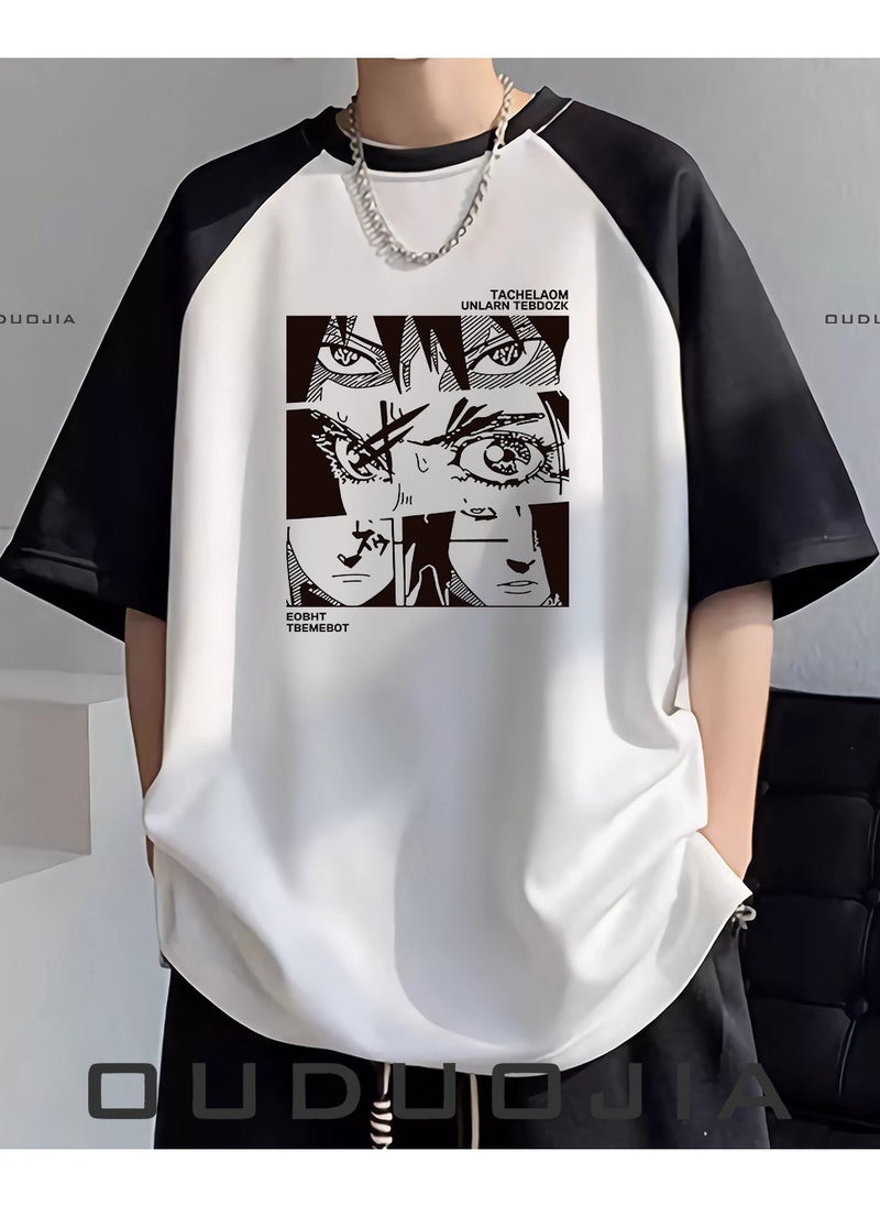 New Naruto Tulin Print Raglan T-shirt