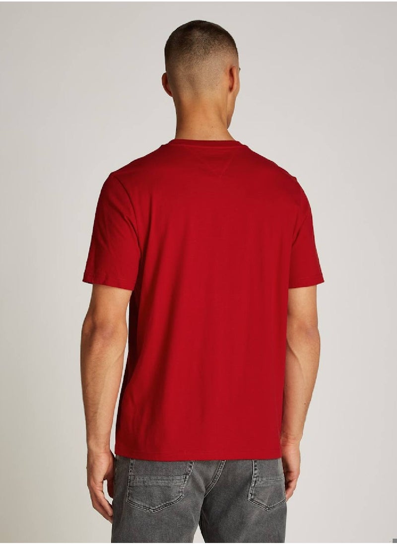 Men's Logo Crewneck T-shirt - Cotton, Red