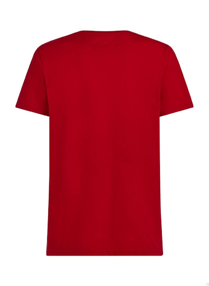 Men's Logo Crewneck T-shirt - Cotton, Red