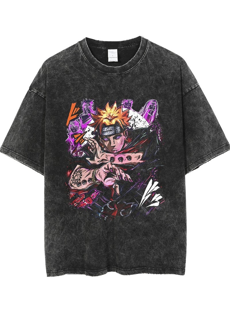 New Naruto Washed Anime T-shirt