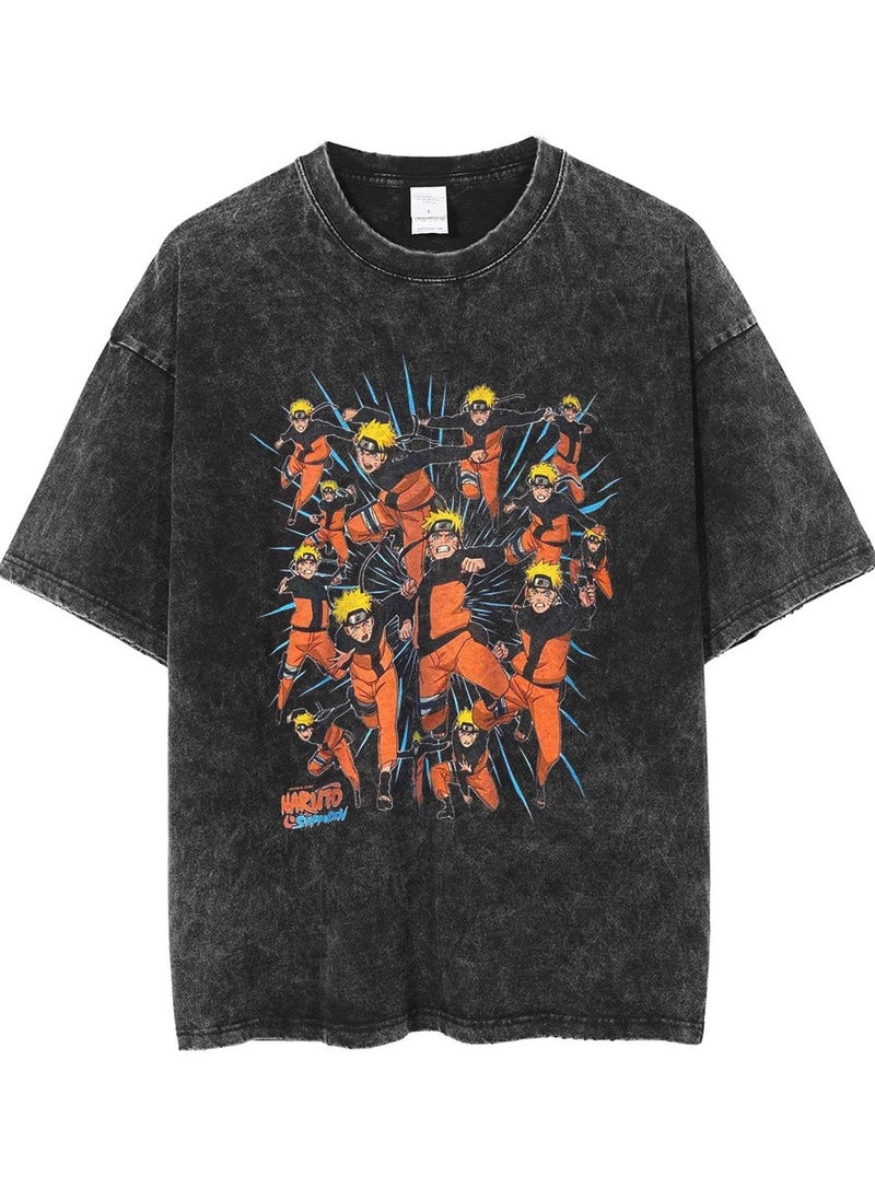 New Naruto Washed Anime T-shirt