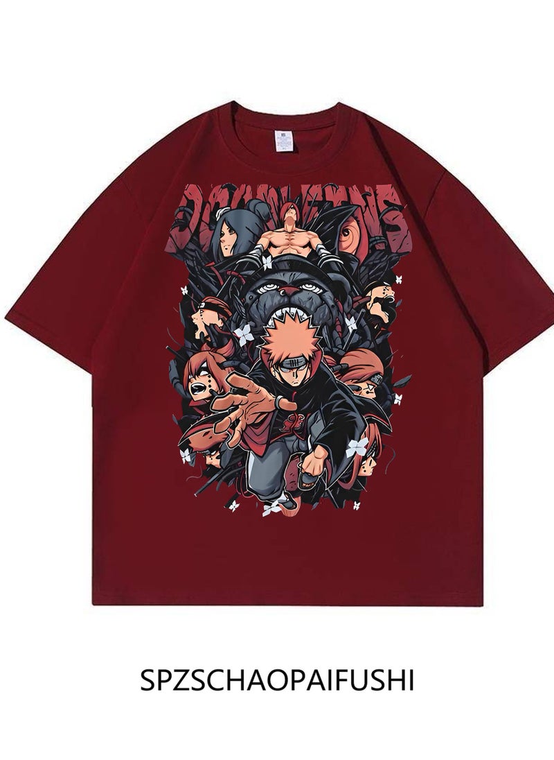 Naruto Men's Trendy Brand New Loose Cotton T-shirt