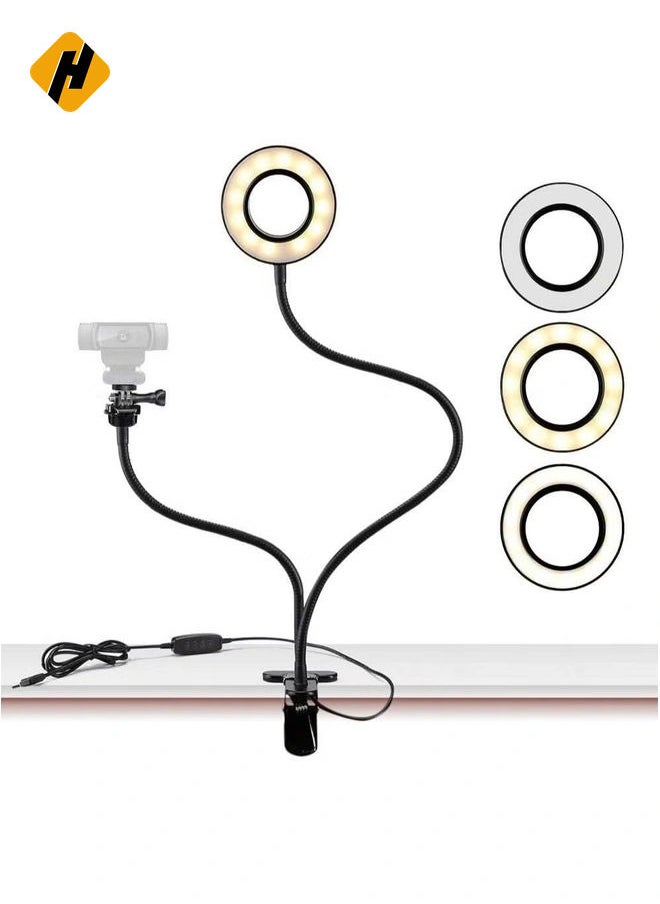 Light Stand for Live Stream, Selfie Ring Light with Webcam Mount for Logitech C925e, C922x, C930e,C922,C930,C920