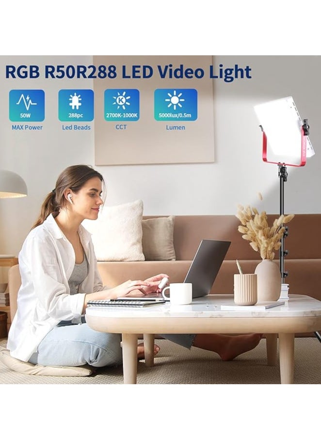 GVM 520S-B Bi-Color LED 3-Panel Kit, 3200K-5600K Adjustable Color Temperature, CRI 97+, Dimmable Brightness, Dual Power Options, Stands and Carrying Case Included for Professional Photography and Video Production