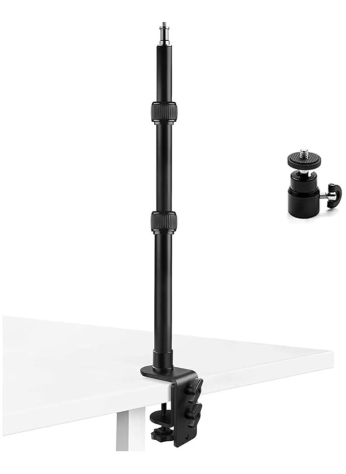 GVM ST-04 Desk Mount Stand,Tabletop C Clamp Mount Stand, Adjustable Table Aluminum Light Stand with Standard 1/4 Screw Tip for DSLR Camera, Ring Light, Video Light, Panel Light