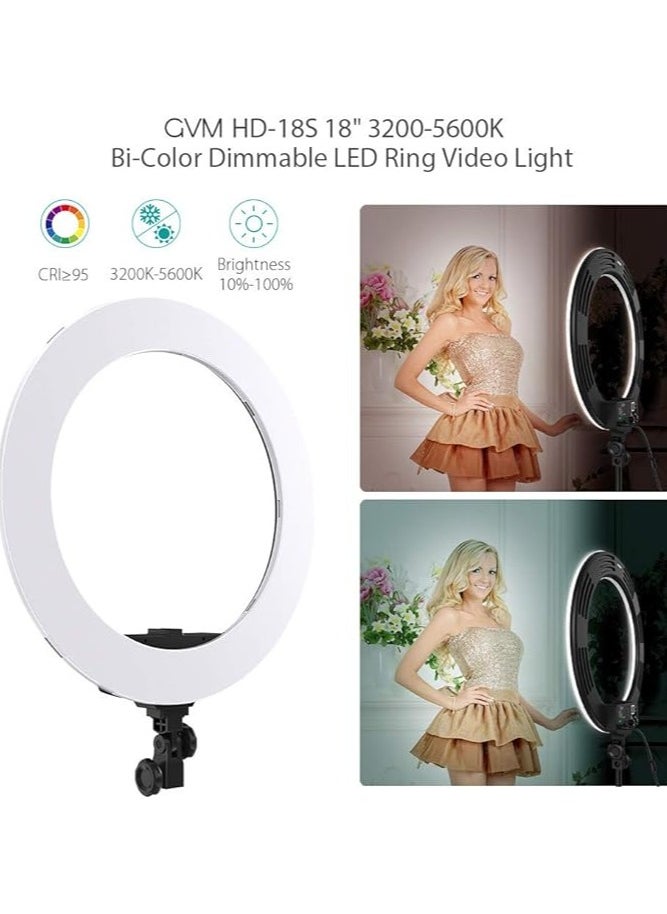 GVM-18S 55W High Power Bi-Color LED Ring Light Kit (18