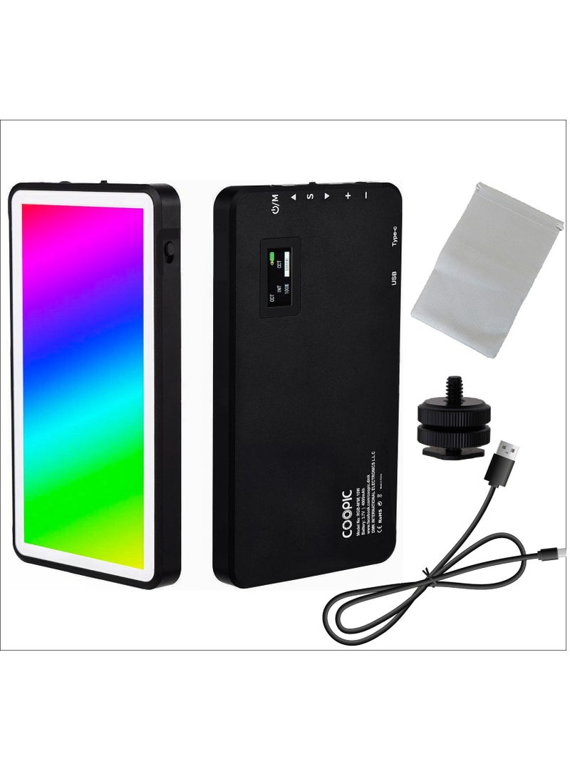 COOPIC Create Cool Pictures RGB-M1 II 2500K-9000K Pocket RGB LED Light, 360°, 16M Colors, CRI ≥95, 24 Scene Modes, 4000mAh Battery for Photography & Vlogging