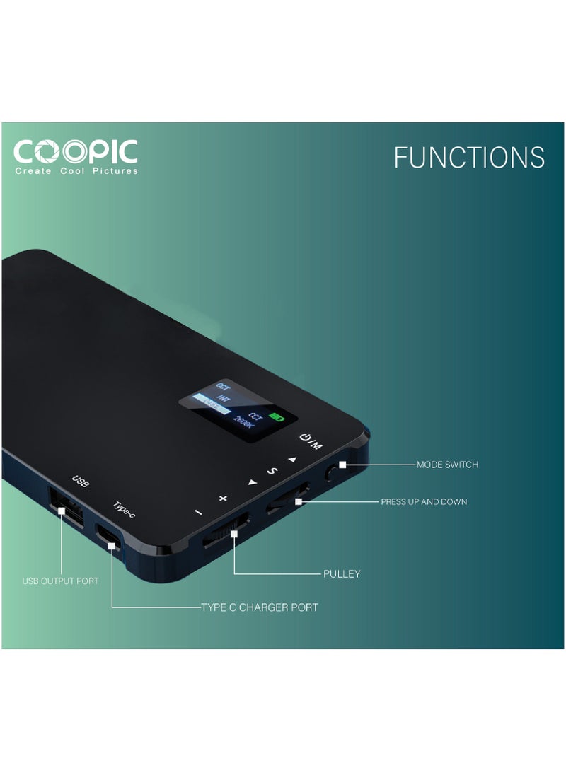 COOPIC Create Cool Pictures RGB-M1 II 2500K-9000K Pocket RGB LED Light, 360°, 16M Colors, CRI ≥95, 24 Scene Modes, 4000mAh Battery for Photography & Vlogging