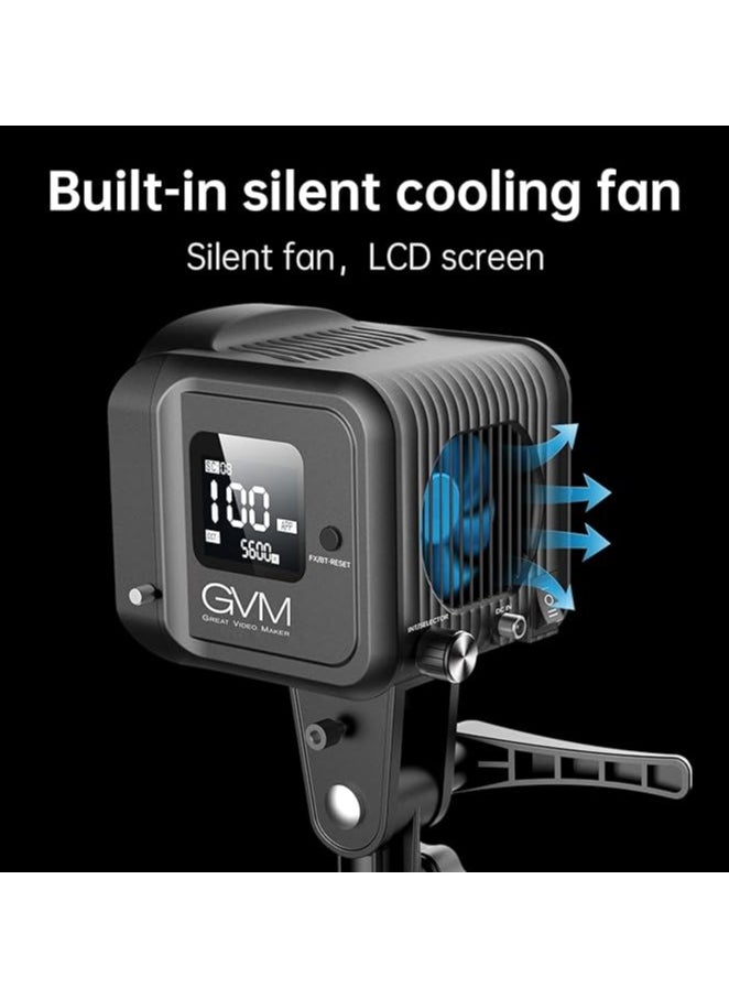 GVM Great Video Maker SD80D 80W LED Light Kit with Softbox, Bowens Mount, CRI97+, 2700K-7500K Color Temperature, APP Control, and Tripod Stand for and Wedding Shooting