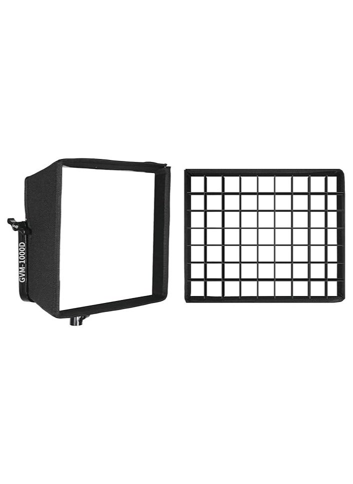 GVM Great Video Maker Foldable Softbox Diffuser with Grid Beehive for RGB 1000D LED Light, Suitable for Studio Lighting, Portrait Photography, Lighting, Led Panel 11.8