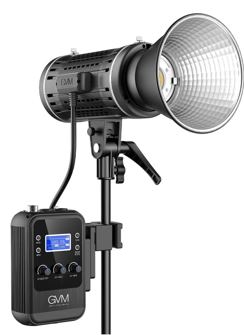 GVM-ST100R 100W Led Video Light RGB+Bi-Color Double Sided Daylight Balanced COB Light 77600 lux/0.5m CRI97+ 12 Built-in Lighting Effects App Control 2700K-7500K Photography Lighting